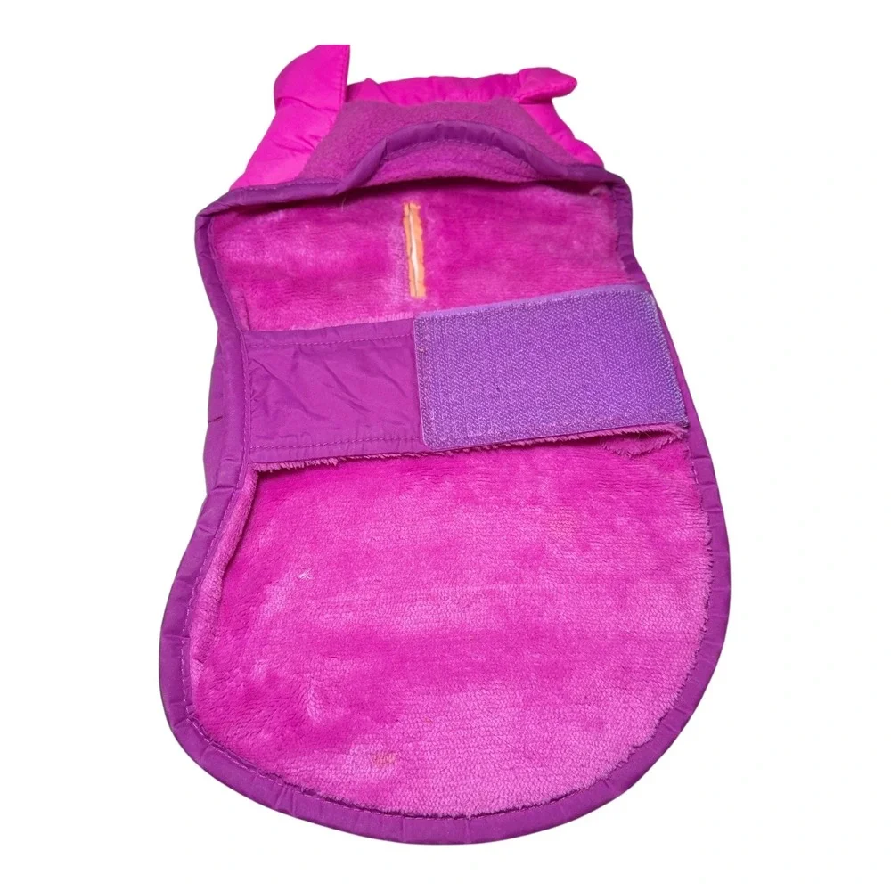 Vibrant Unbranded Dog Puffer Vest XS Pink Purple Colorblock Fleece Lined Quilted
